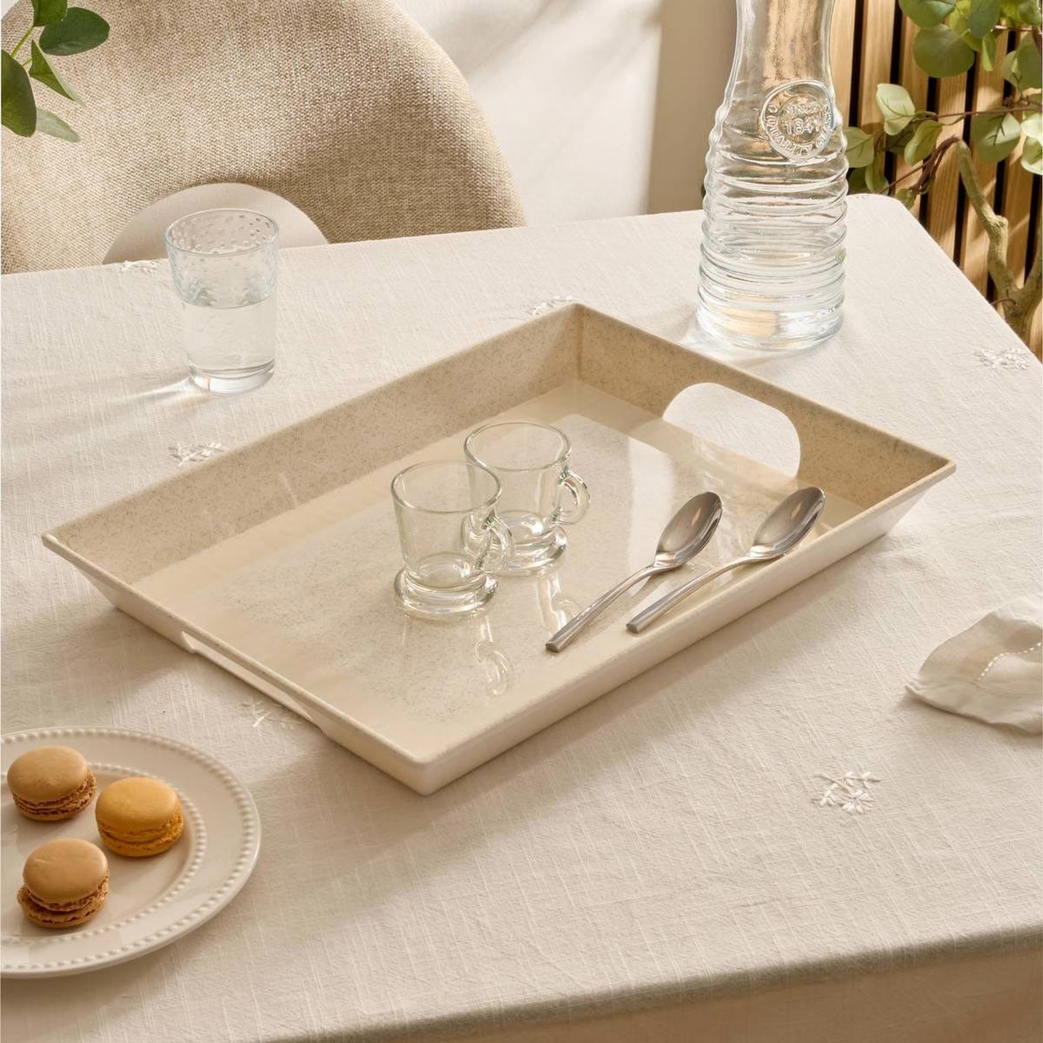Voir la diapositive 3 : SECRET DE GOURMET Plateau de service en mélamine  solène  40cm beige