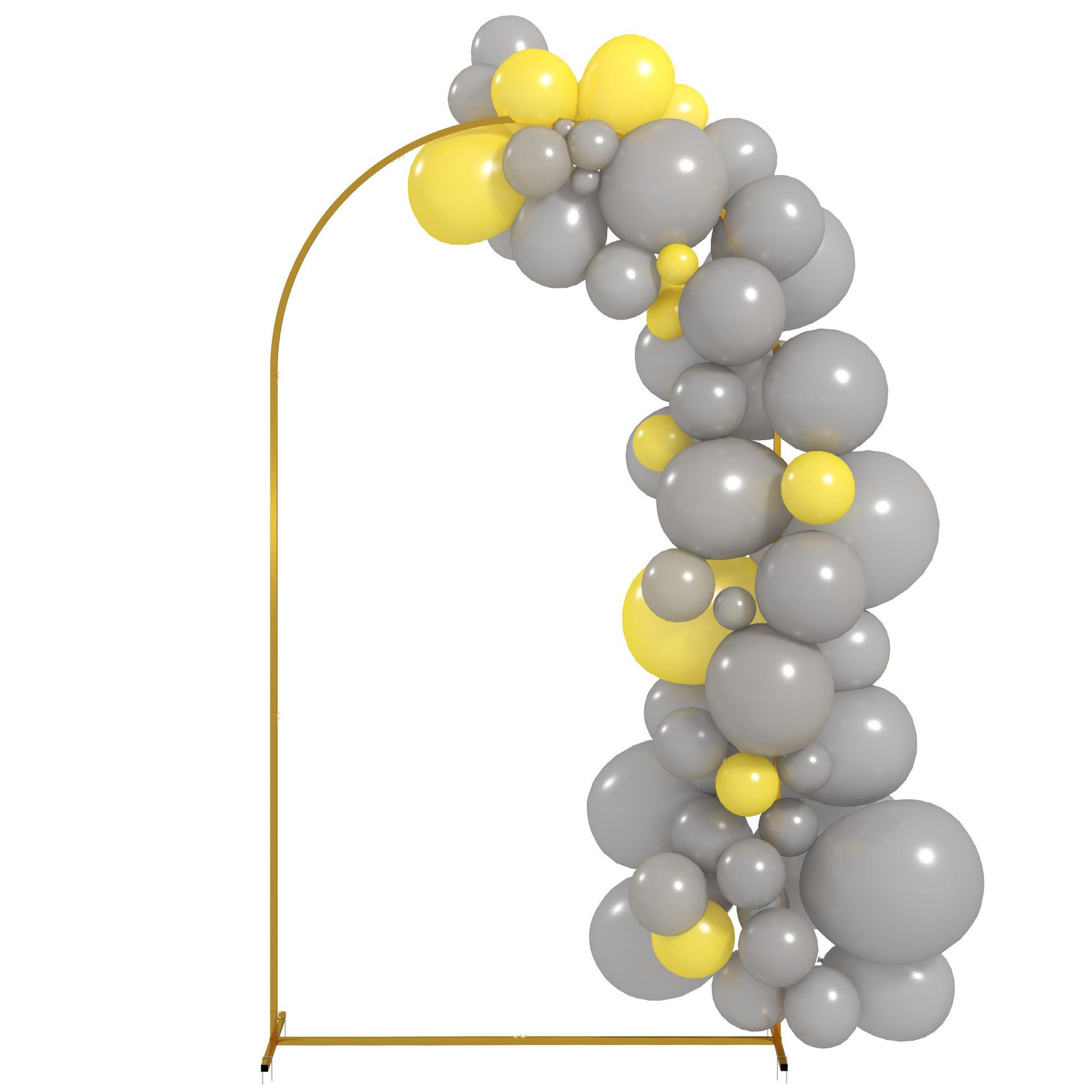 Voir la diapositive 2 : OUTSUNNY Arche décorative - arche de mariage - arche de ballon - dim. 120L x 40l x 220H cm - métal doré