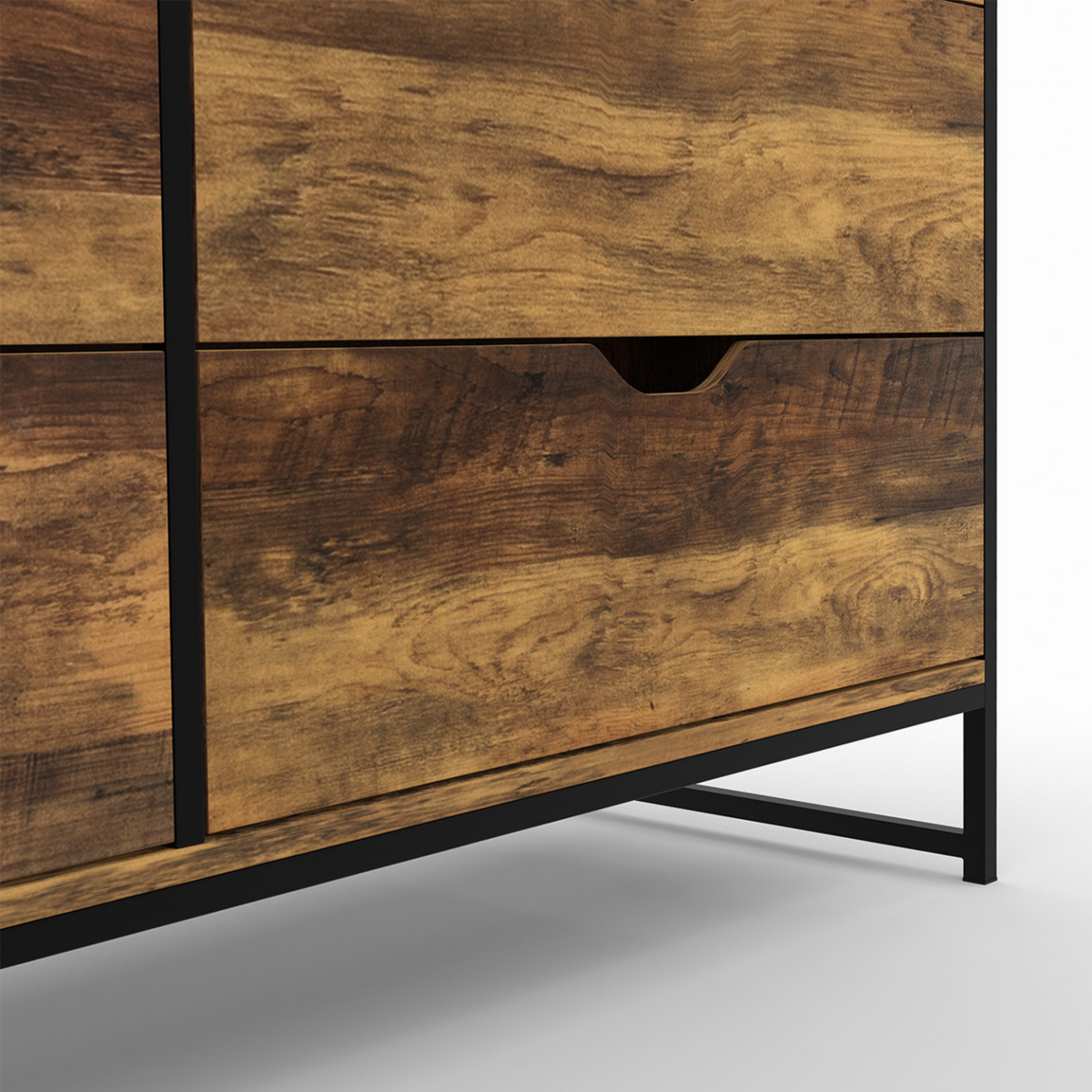 ID MARKET Commode 6 tiroirs HAWKINS XXL 140 cm design industriel