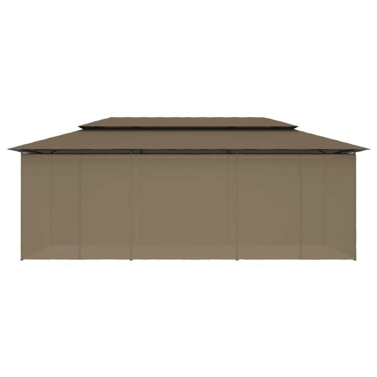 VIDAXL Belvedere avec rideaux 600x298x270 cm Taupe 180 g/m^2