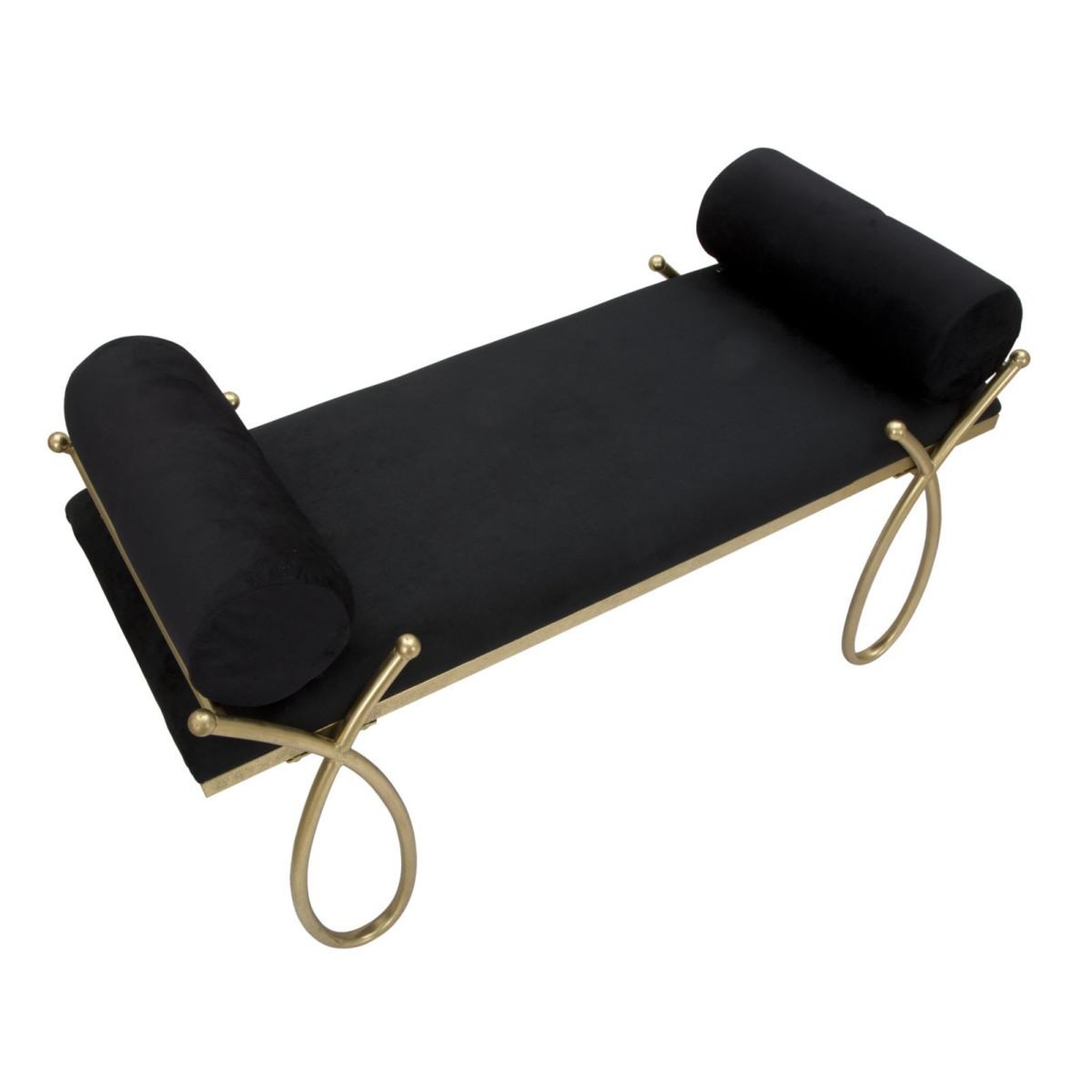Voir la diapositive 4 : Paris Prix Banquette design en velours  ruban  112cm noir