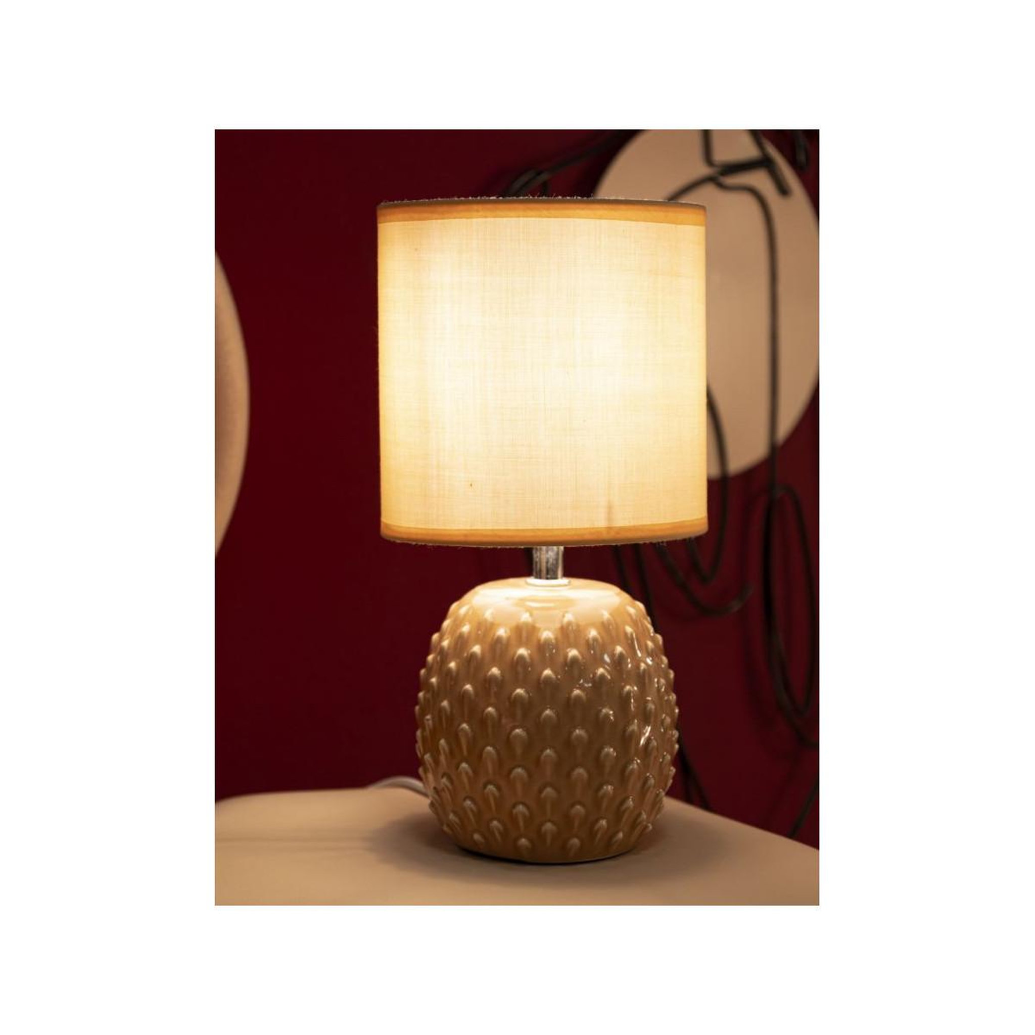Voir la diapositive 5 : Paris Prix Lampe à poser en céramique  pontus  27cm pêche