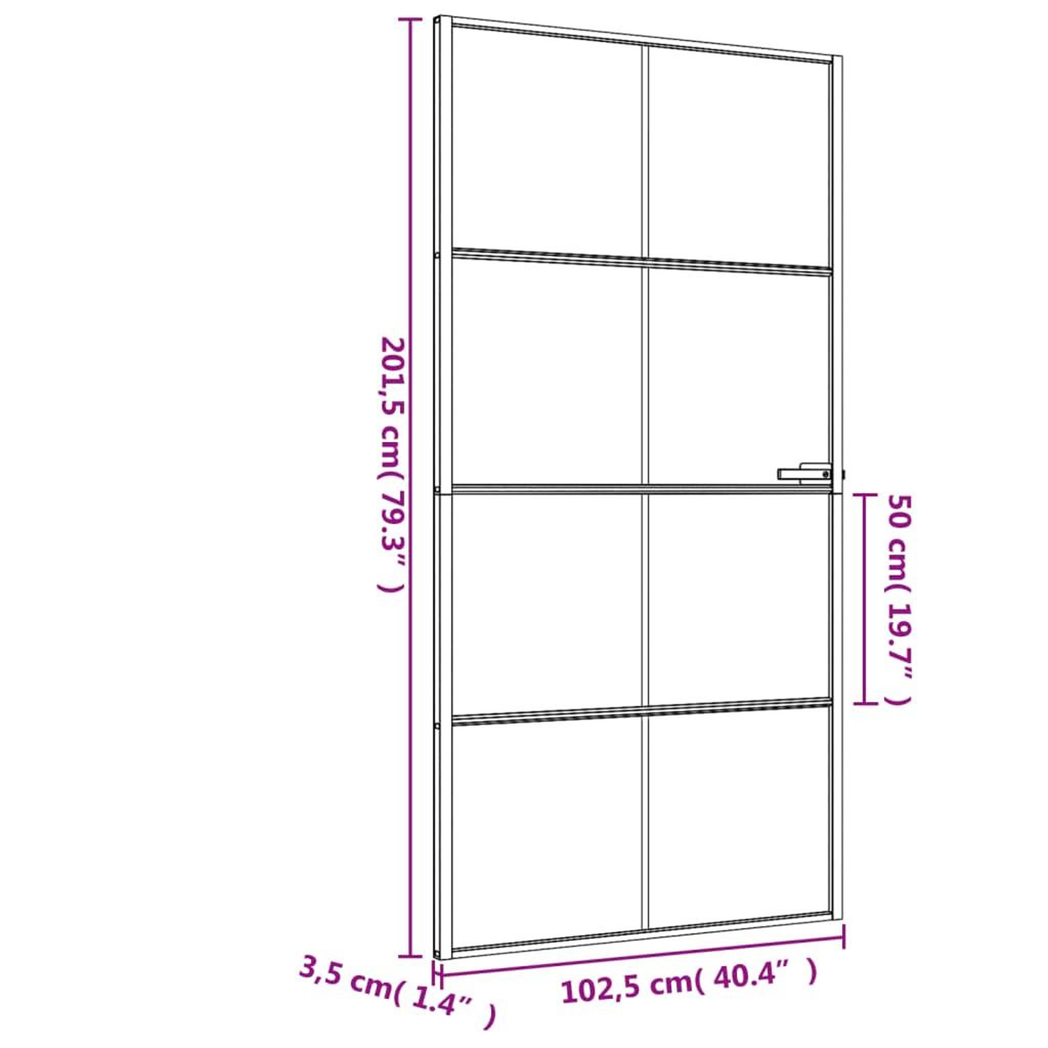 Voir la diapositive 6 : VIDAXL Porte interieure mince noir verre trempe aluminium