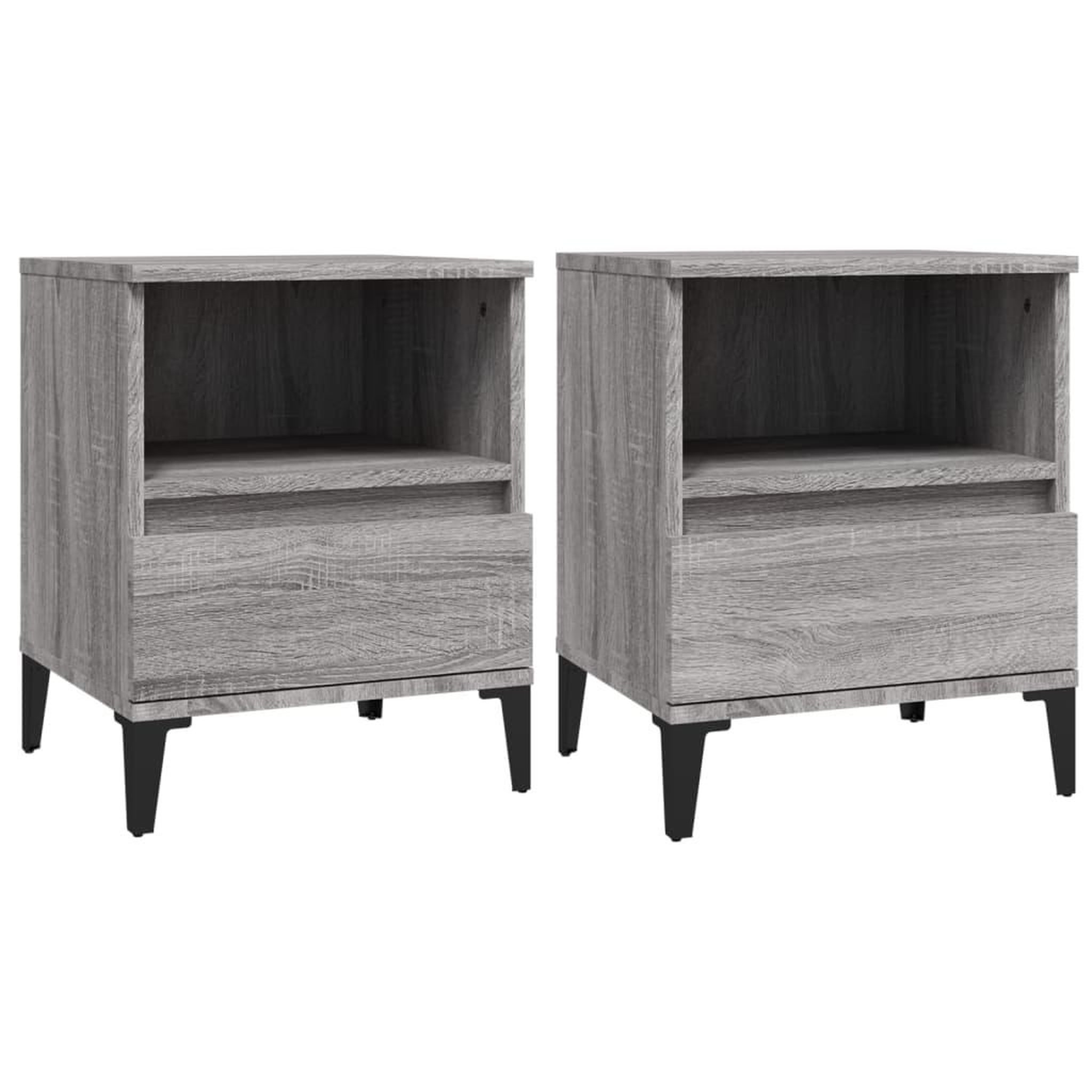 Voir la diapositive 2 : VIDAXL Tables de chevet 2 pcs Sonoma gris 40x35x50 cm