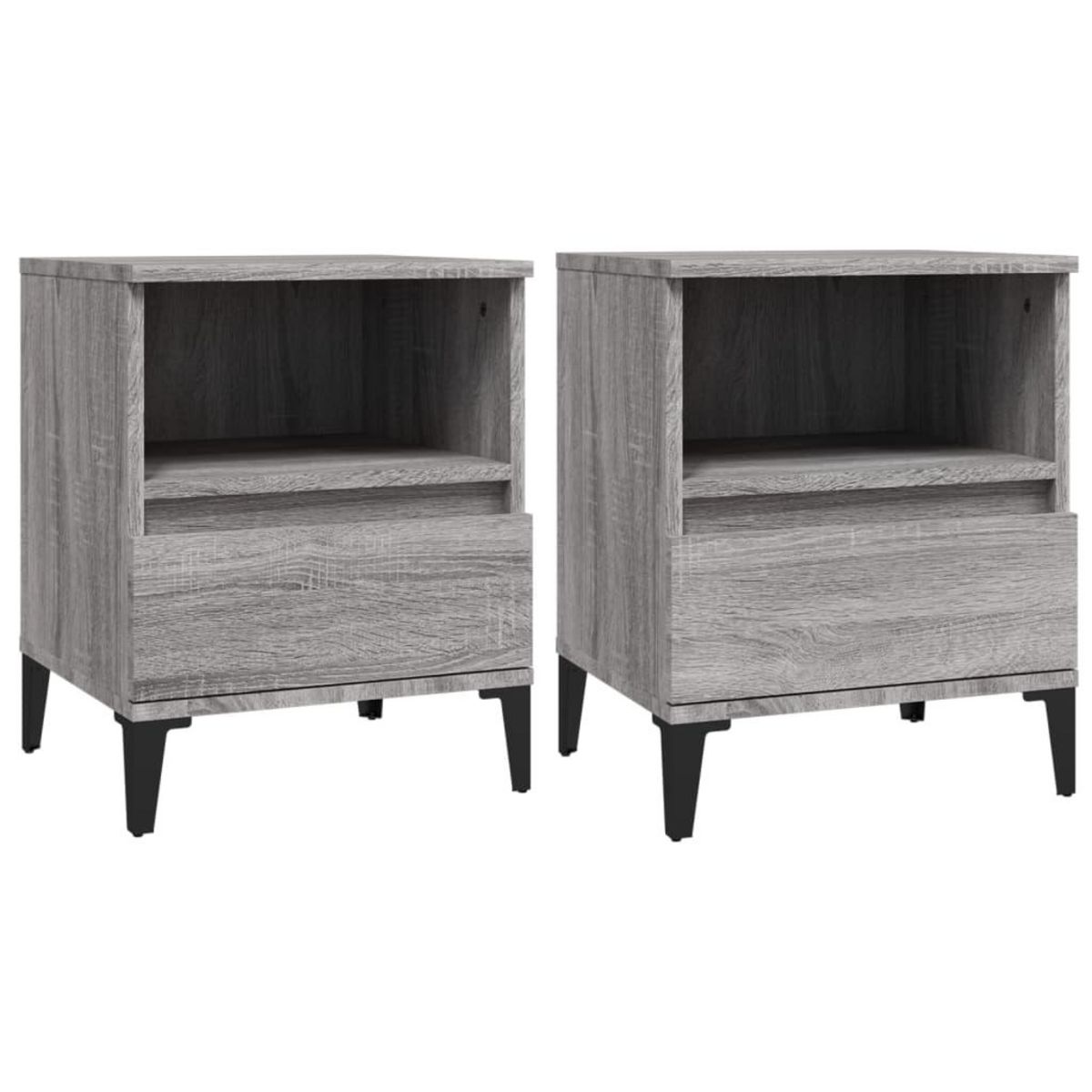 VIDAXL Tables de chevet 2 pcs Sonoma gris 40x35x50 cm