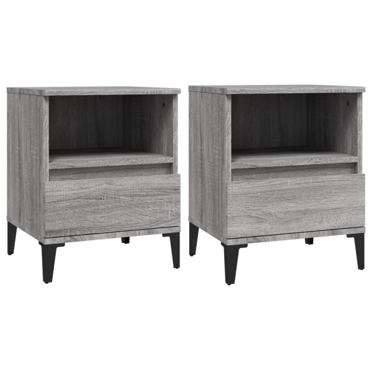 VIDAXL Tables de chevet 2 pcs Sonoma gris 40x35x50 cm