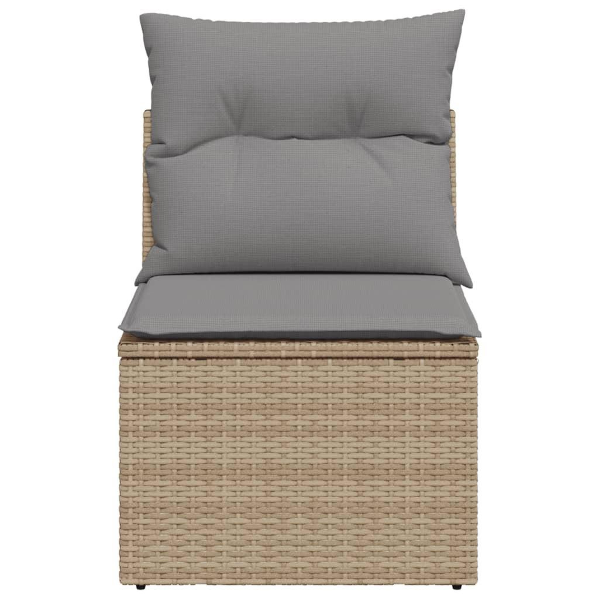 Voir la diapositive 4 : VIDAXL Chaise de jardin sans accoudoirs avec coussins beige poly rotin