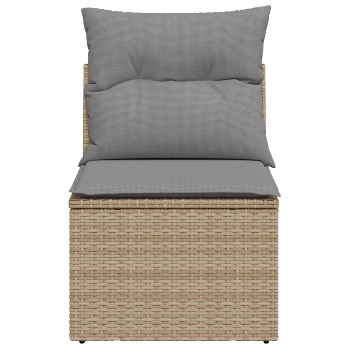 VIDAXL Chaise de jardin sans accoudoirs avec coussins beige poly rotin