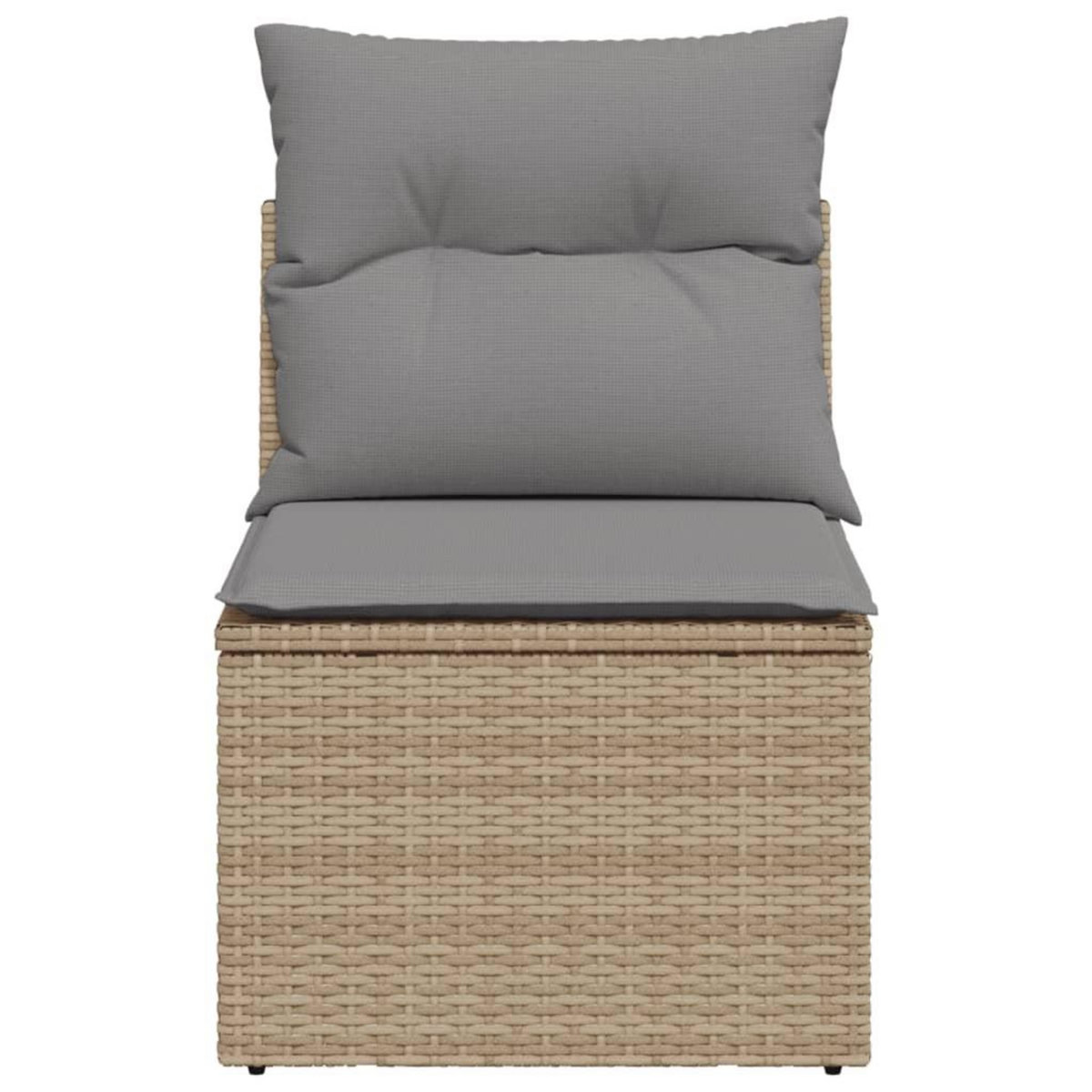 VIDAXL Chaise de jardin sans accoudoirs avec coussins beige poly rotin