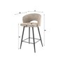 Voir la diapositive 5 : LISA DESIGN Pattaya - lot de 2 tabourets de bar - en tissu bouclette blanc