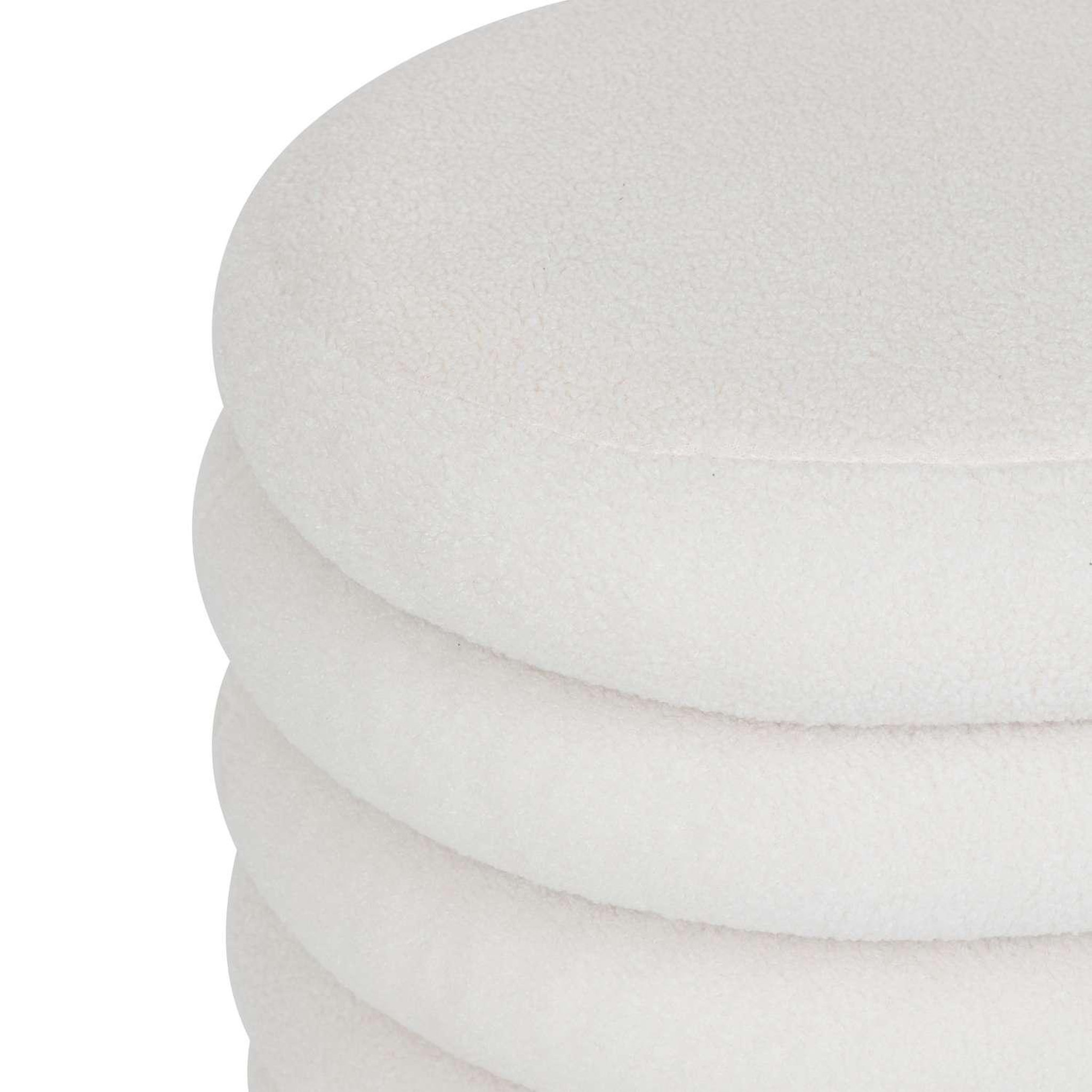 Voir la diapositive 4 : ATMOSPHERA Pouf de rangement en bouclette guilia - blanc