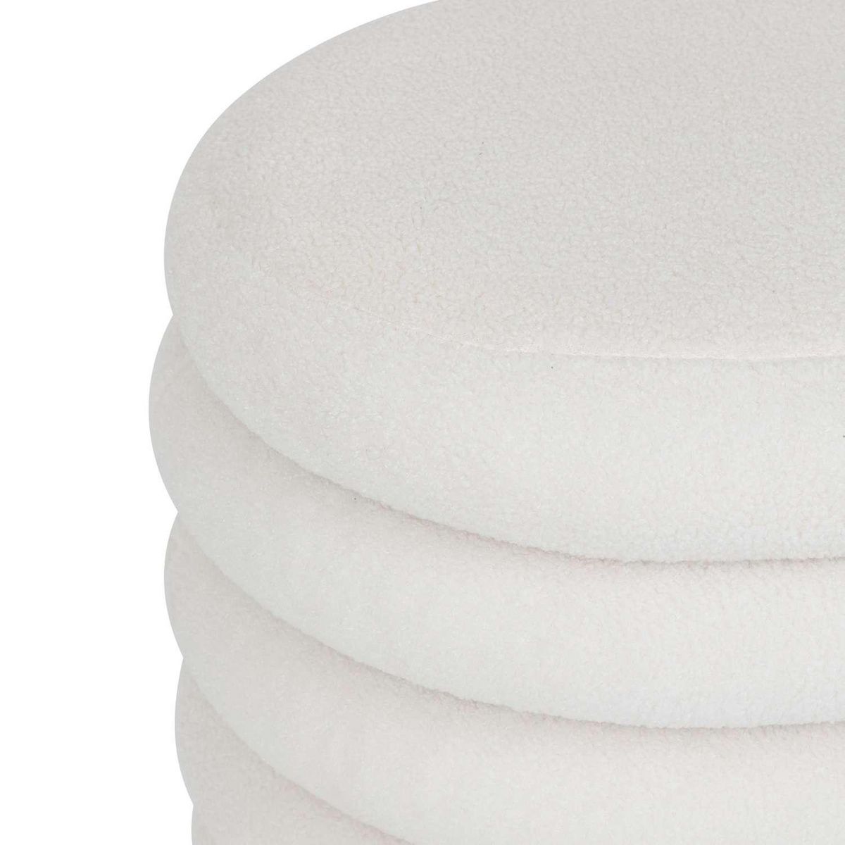 ATMOSPHERA Pouf de rangement en bouclette GUILIA - Blanc