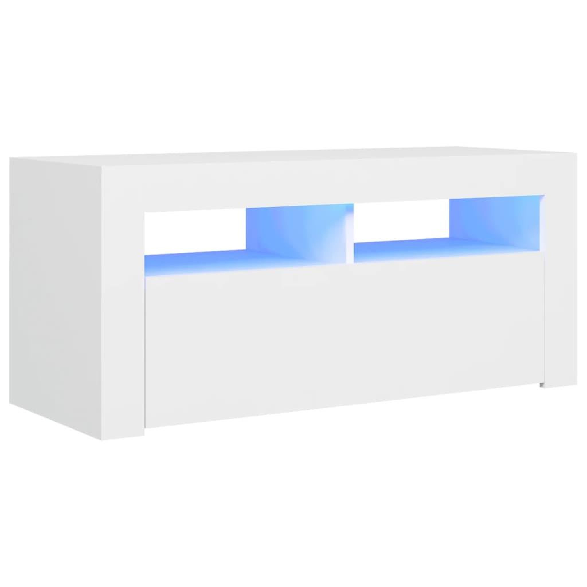 Voir la diapositive 2 : VIDAXL Meuble TV avec lumieres LED blanc 90x35x40 cm