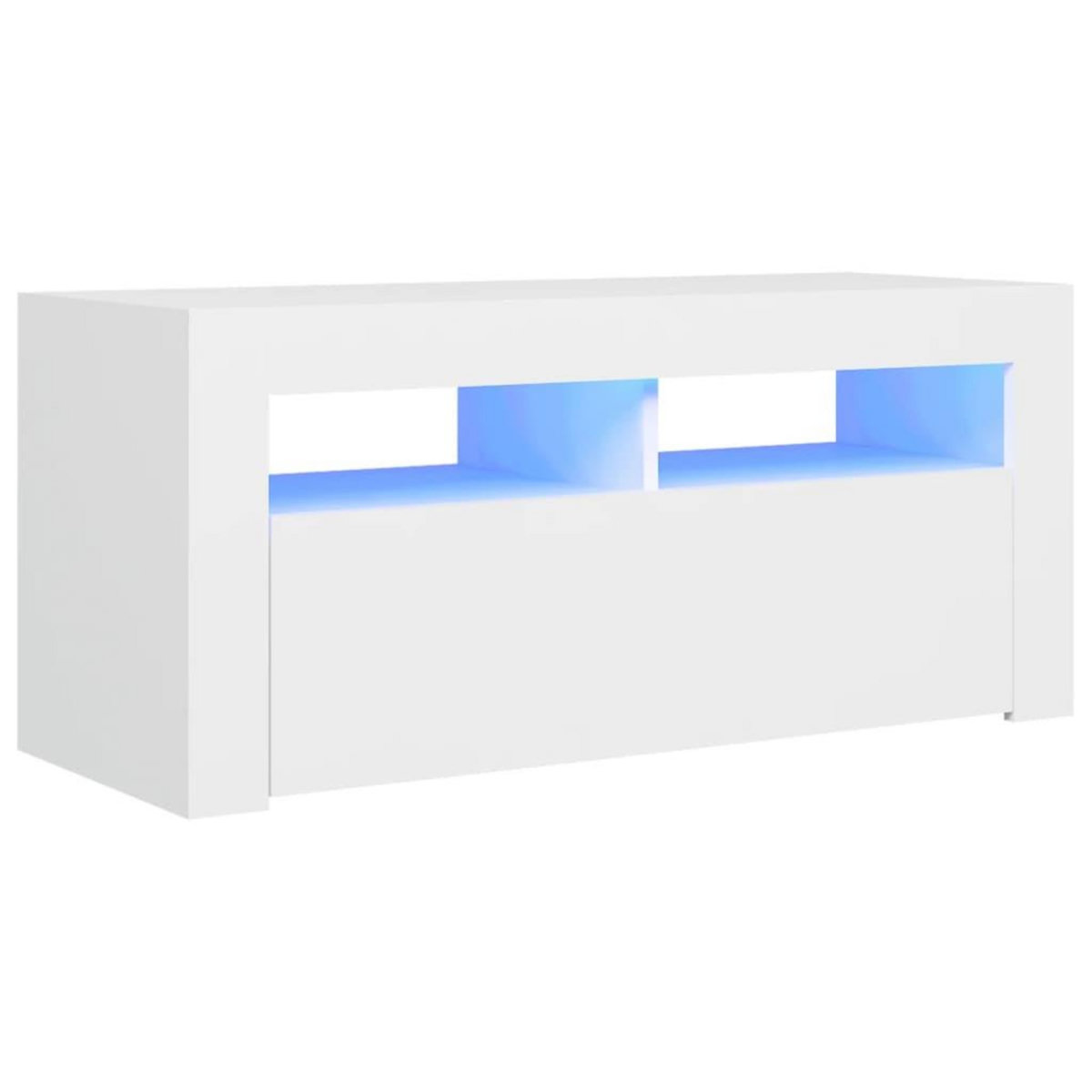 VIDAXL Meuble TV avec lumieres LED blanc 90x35x40 cm