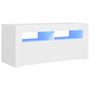 Voir la diapositive 2 : VIDAXL Meuble TV avec lumieres LED blanc 90x35x40 cm