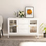 Voir la diapositive 1 : VIDAXL Buffet Blanc 105x35x70 cm Acier et verre trempe