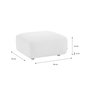 Voir la diapositive 4 : SWEEEK Pouf. module pour canapé. repose-pieds pour canapé 2 places en bouclette blanche. L 76 x P 70 x H 41cm - Wallas