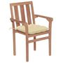 Voir la diapositive 2 : VIDAXL Chaises de jardin lot de 2 et coussins blanc creme Teck massif