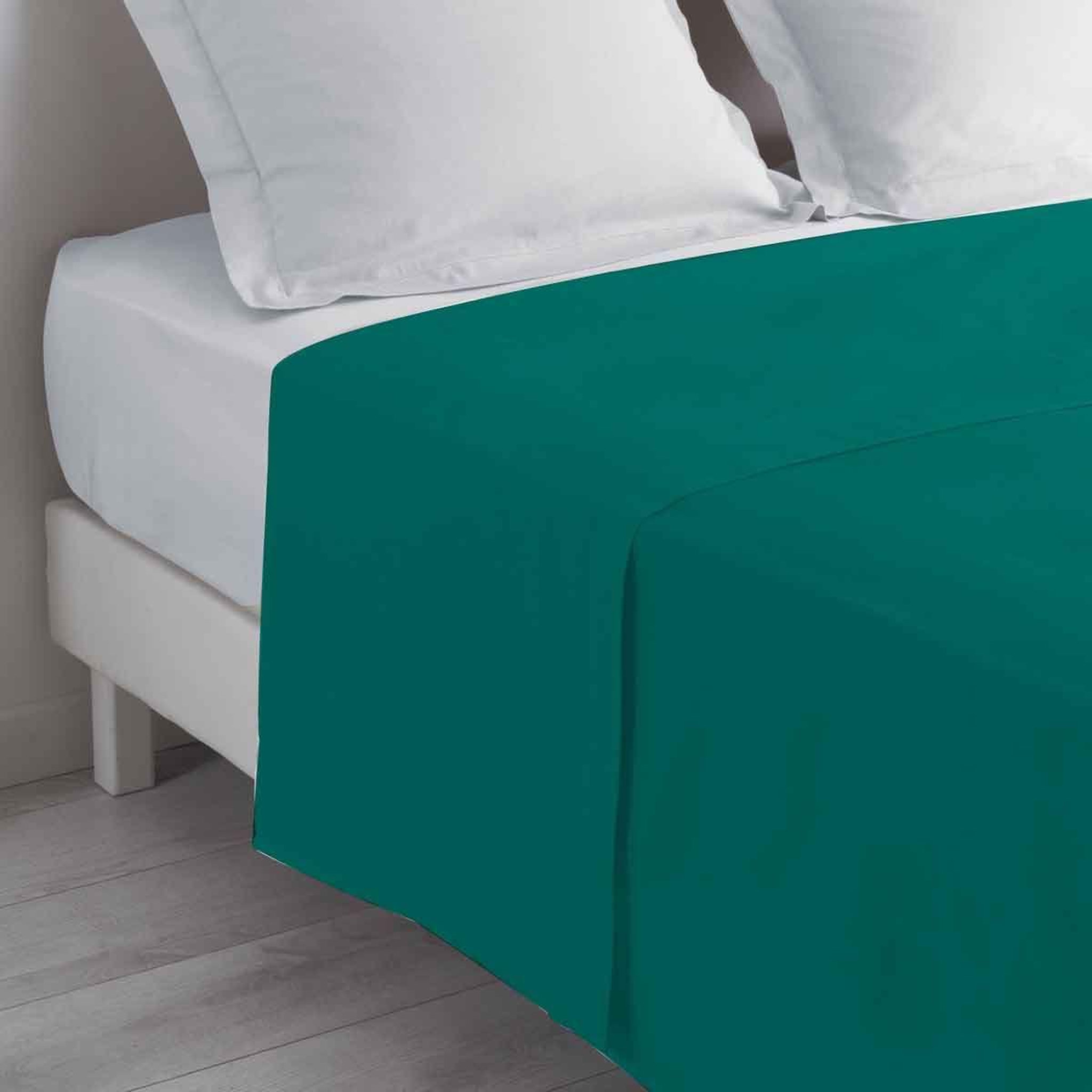 Douceur d'Intérieur Drap Plat en Coton  Biolina  240x300cm Émeraude
