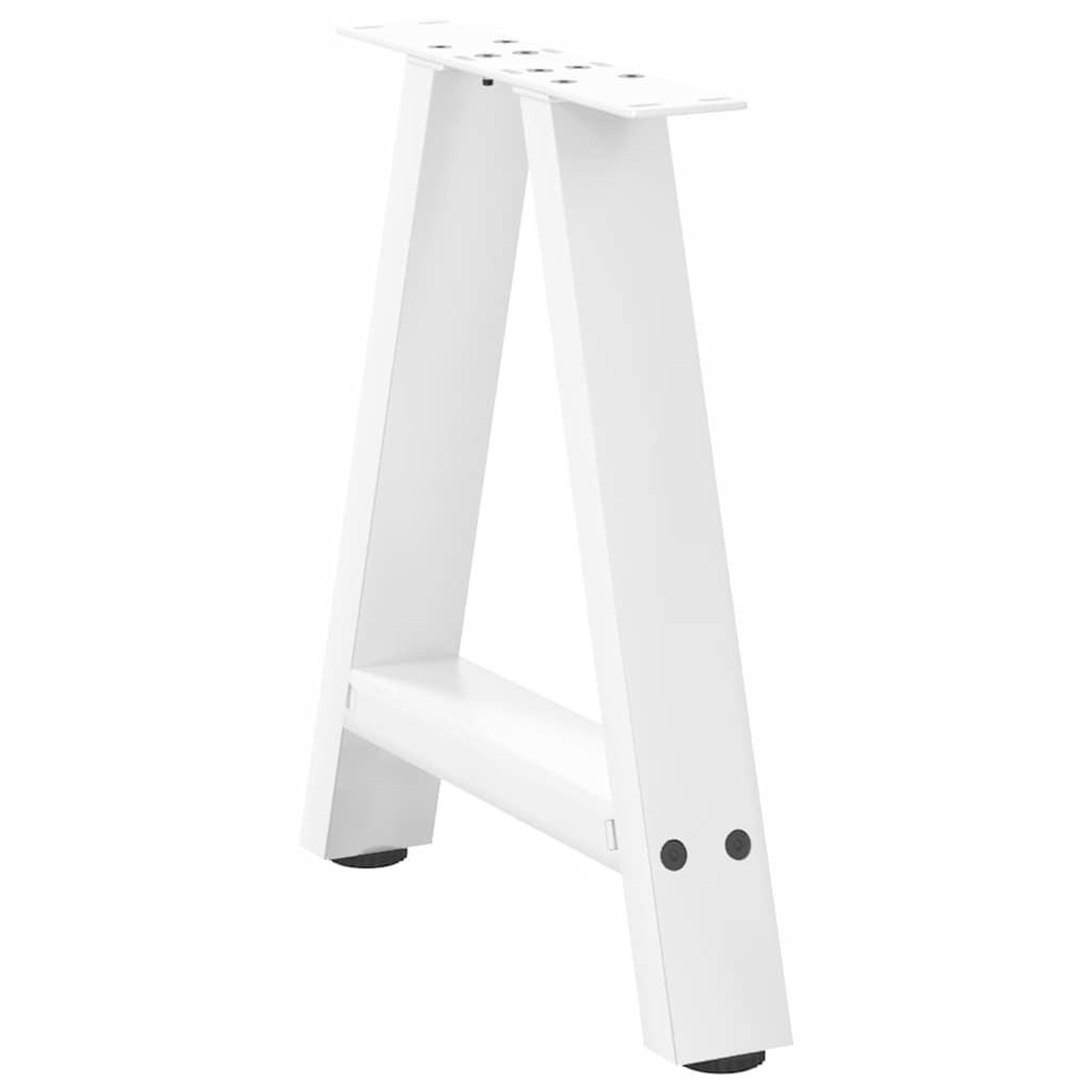 Voir la diapositive 4 : VIDAXL Pieds de table basse forme de A 2 pcs blanc 50x(42-43) cm acier