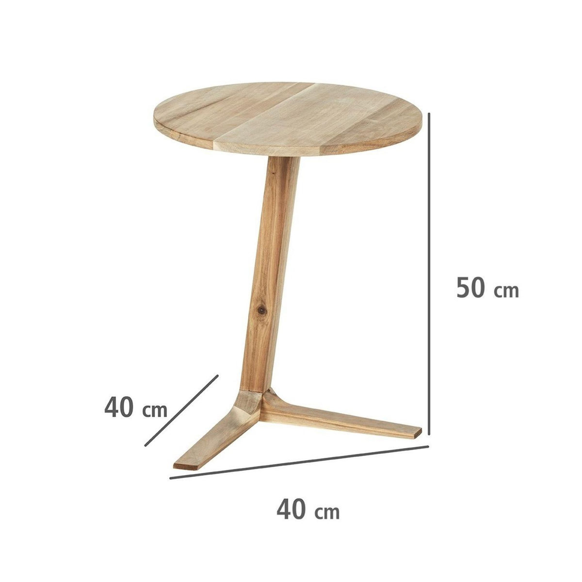 Wenko Table d'appoint ronde Acina en bois d'Acacia