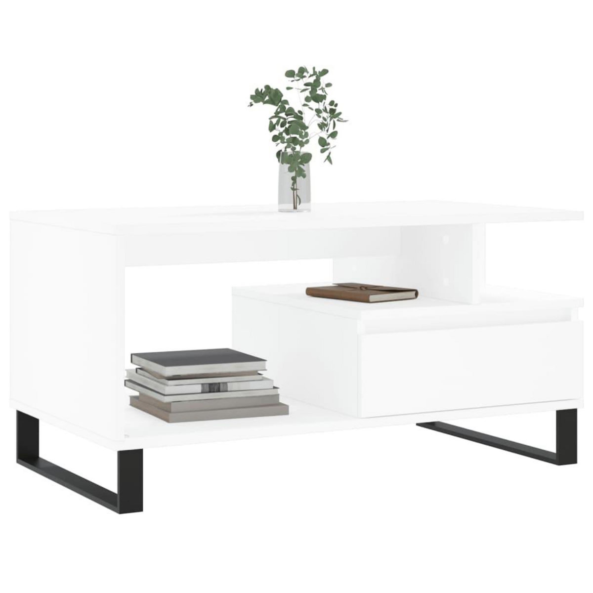 VIDAXL Table basse Blanc 90x49x45 cm Bois d'ingenierie