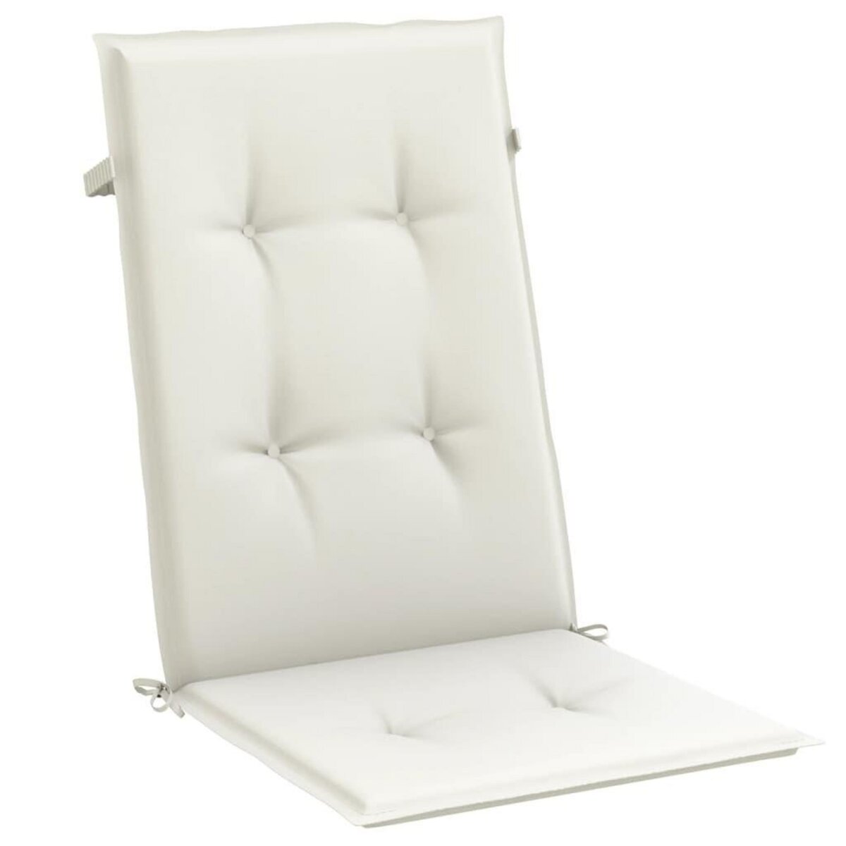 VIDAXL Coussins de chaise a dossier haut lot de 2 creme melange tissu