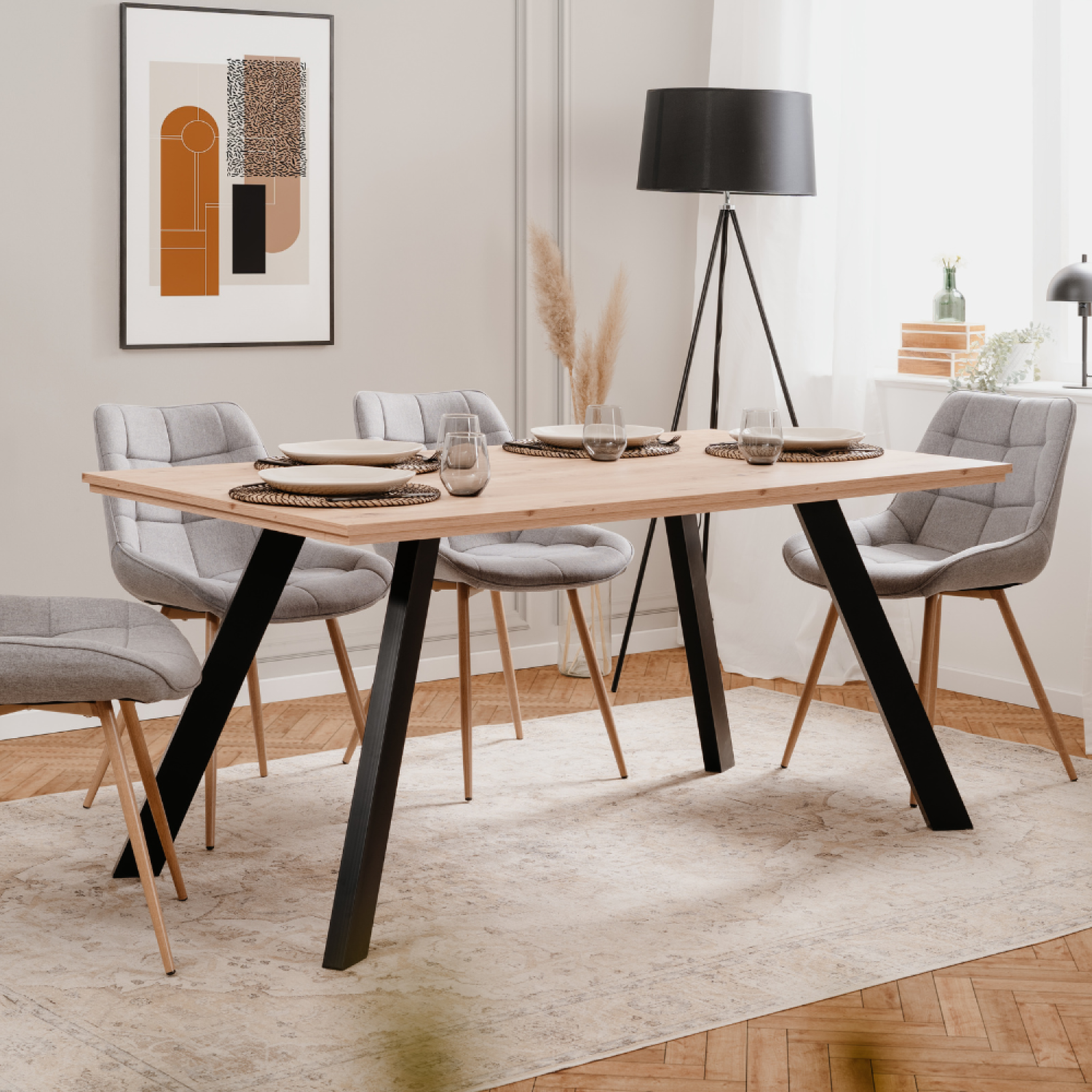 Voir la diapositive 5 : CONCEPT USINE Table de salle à manger en bois 6 personnes CALYPSO
