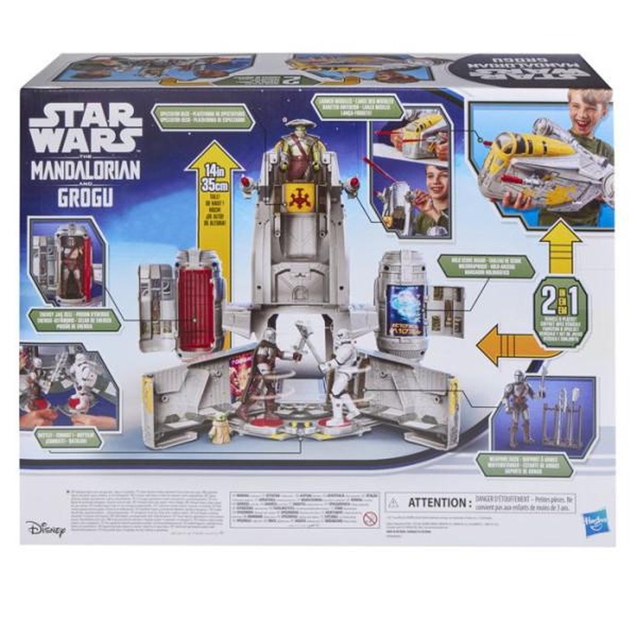 Voir la diapositive 5 : HASBRO Véhicule Mandalorian Razor Crest et coffret 2-en-1 de 35 cm et figurines Mandalorien et Grogu, jouets pour enfants, dès 4 an