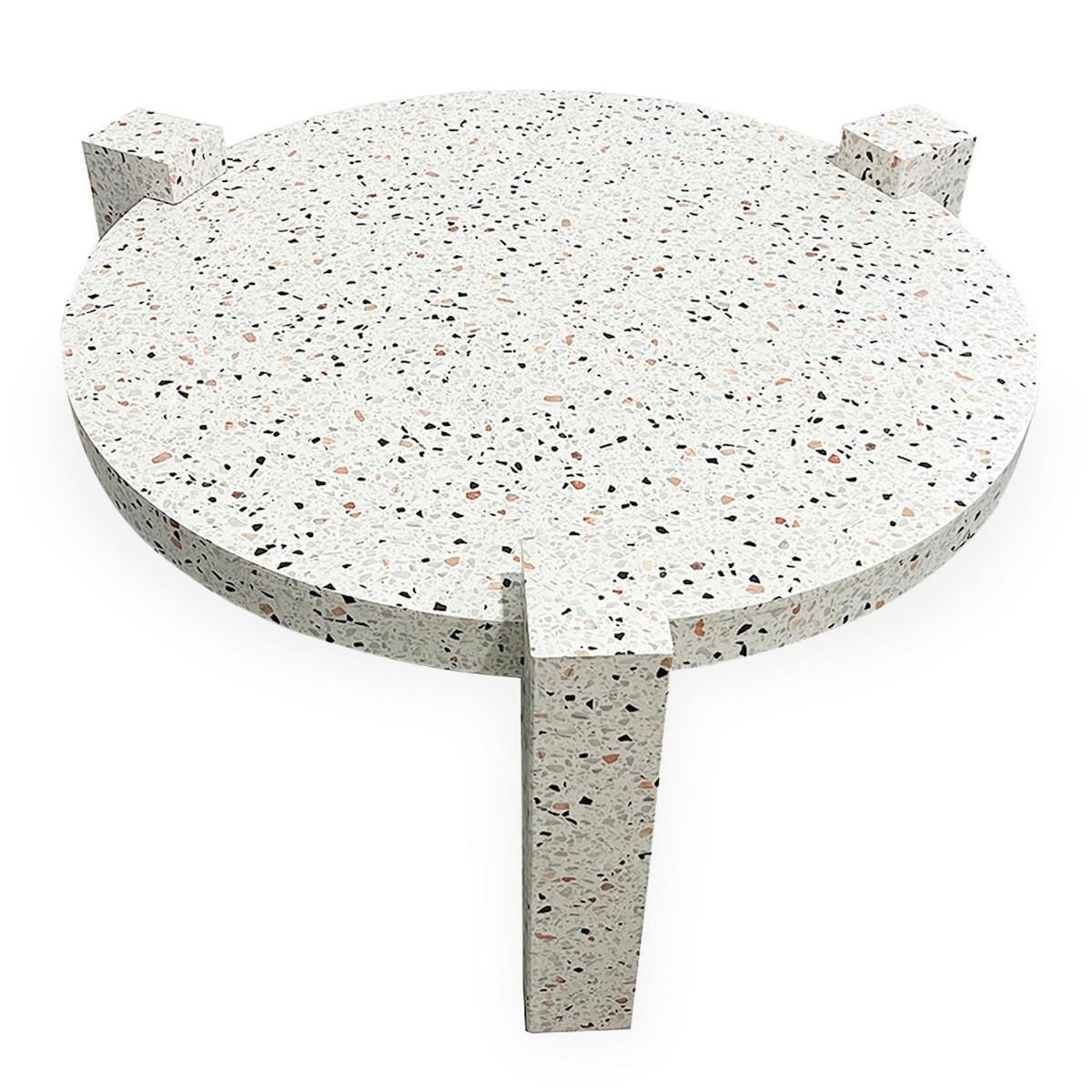 Paris Prix Table Basse Effet Terrazzo  Terry  84cm Gris Clair