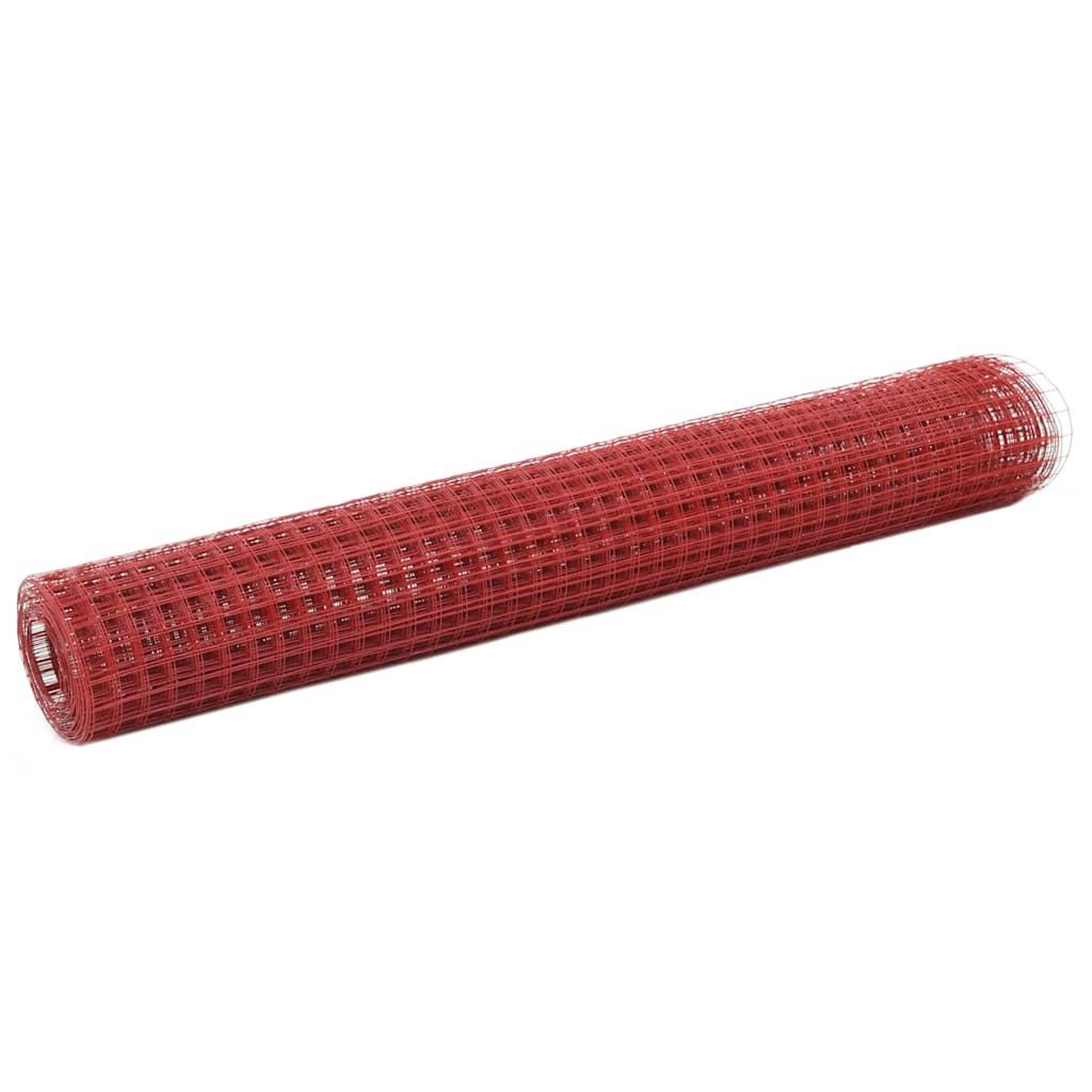 VIDAXL Grillage Acier avec revetement en PVC 10x1 m Rouge