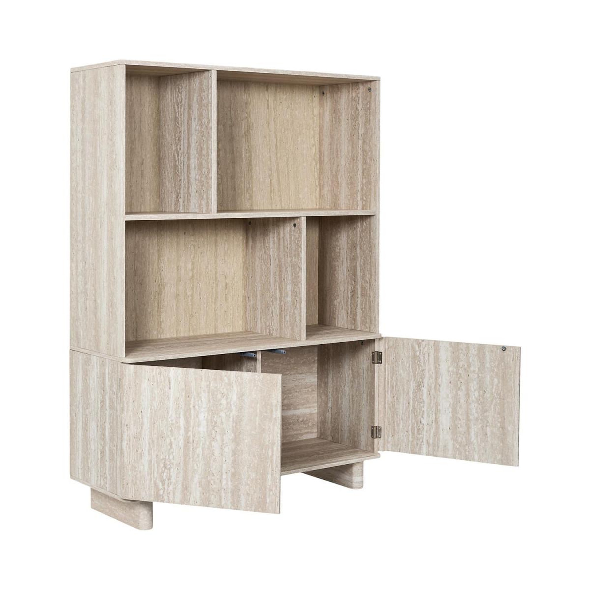 Voir la diapositive 3 : The Home Deco Factory Bibliothèque avec 2 portes  pietra  140cm beige