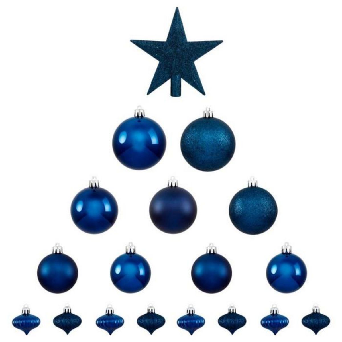 FEERIC LIGHT & CHRISTMAS Kit 18 Pièces Déco de Noël  Colorama  23cm Bleu Nuit