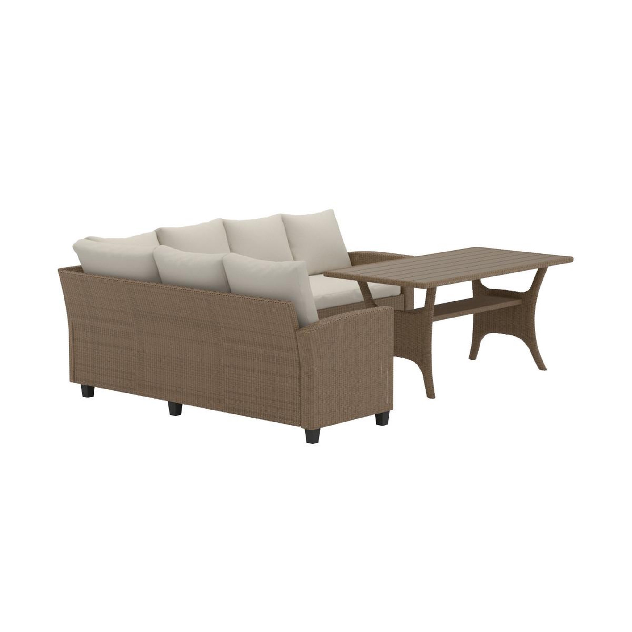 Voir la diapositive 3 : Paris Prix Salon repas d'angle de jardin 6 places  brentwood  240cm beige