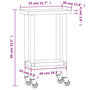 Voir la diapositive 6 : VIDAXL Table de travail de cuisine avec roues 55x30x85 cm inox