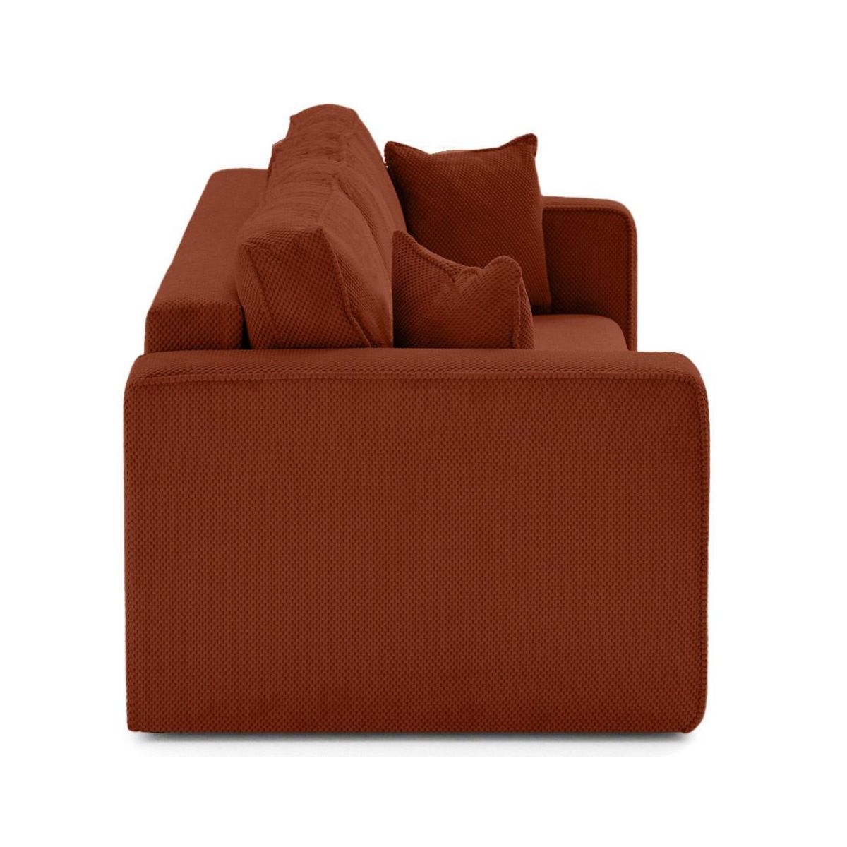 BEST MOBILIER Topaze - canapé droit 3 places convertible avec coffre en velours texturé