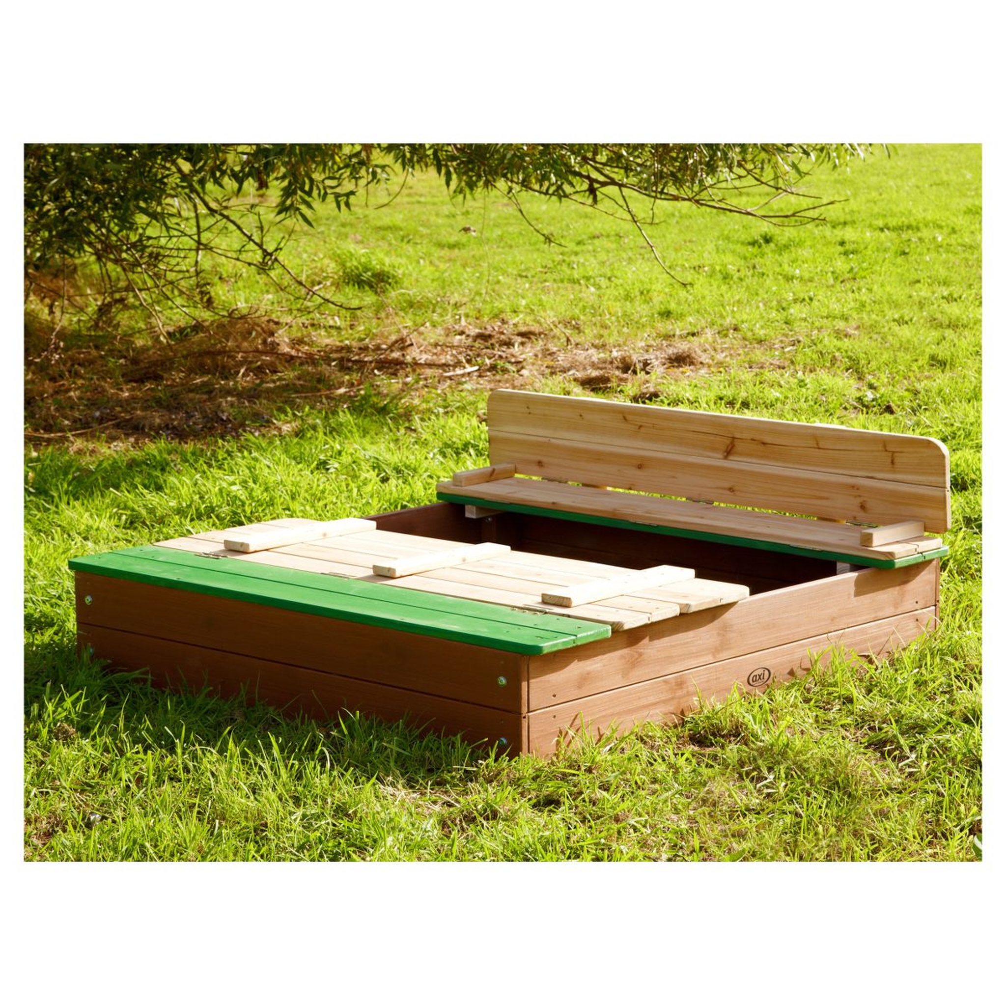 Voir la diapositive 4 : AXI Bac à sable avec bancs XL-bois-H 20 cm-Ella 