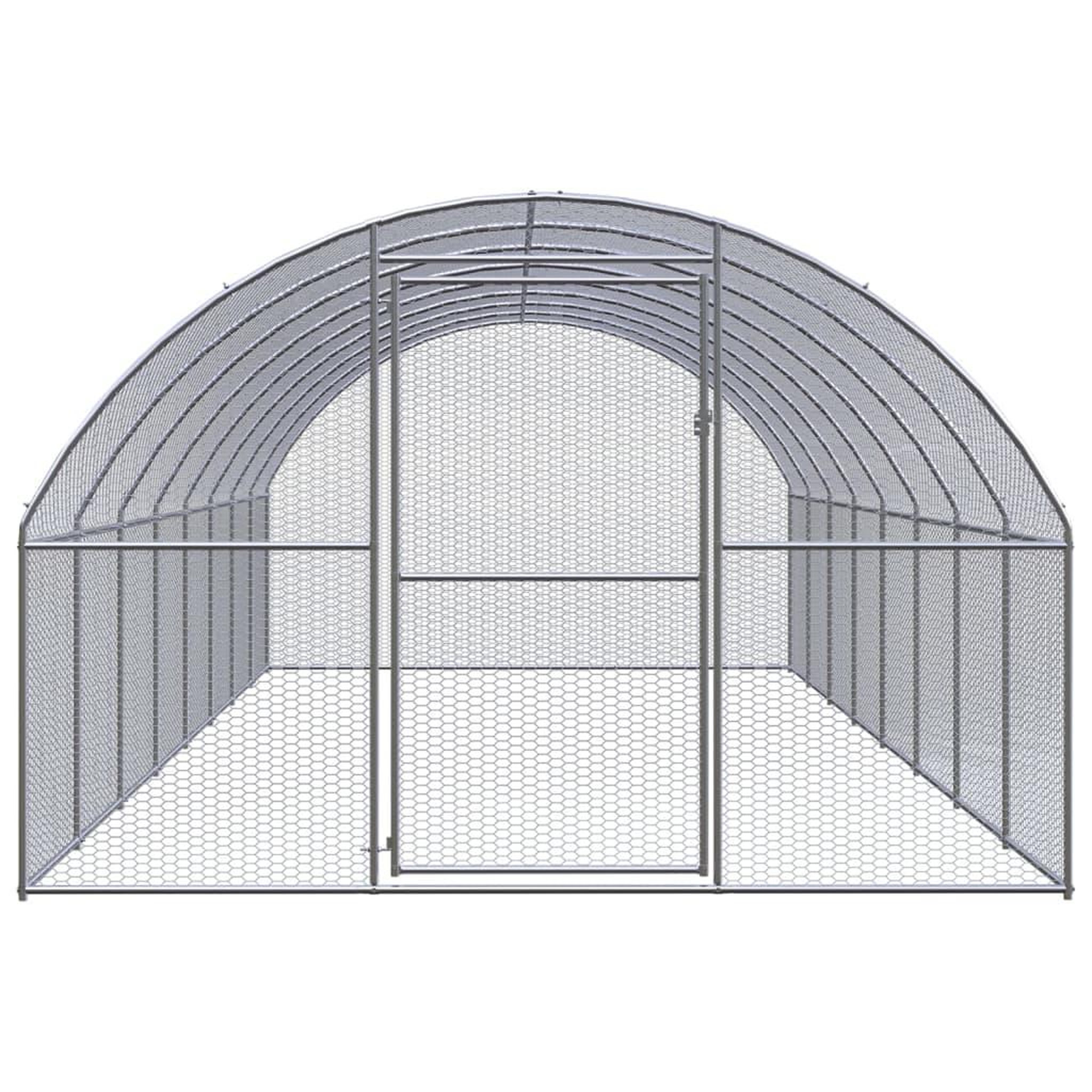 Voir la diapositive 2 : VIDAXL Poulailler d'exterieur 3x8x2 m Acier galvanise