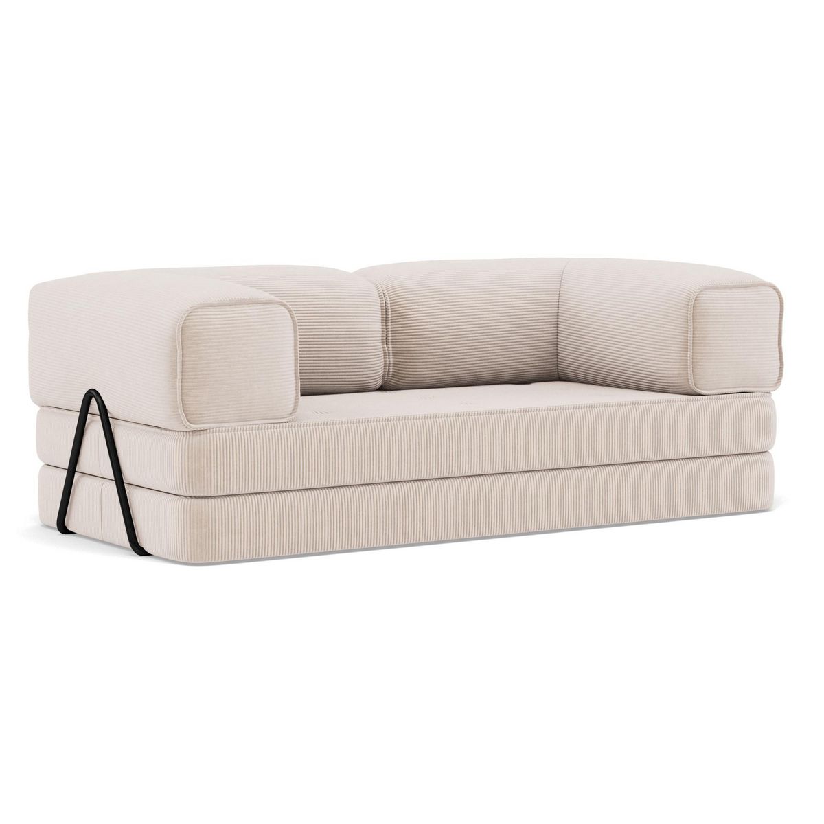 LISA DESIGN Poppy - canapé 3 places convertible en velours côtelé