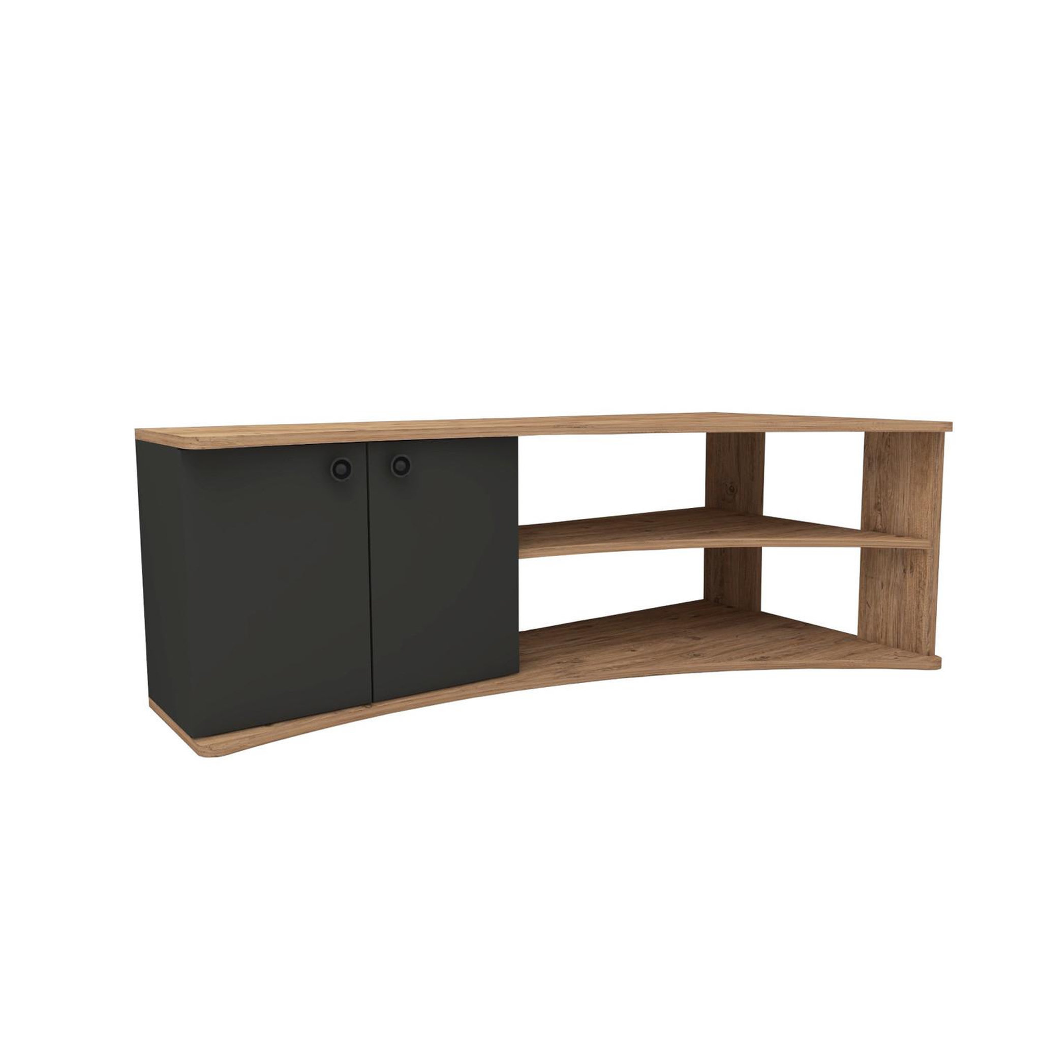 Habitat et Jardin Meuble tv d'angle en bois  termera  - 135 x 67 x 48 cm - marron