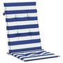 Voir la diapositive 5 : VIDAXL Coussins de chaise a dossier haut lot de 6 rayures bleu/blanc