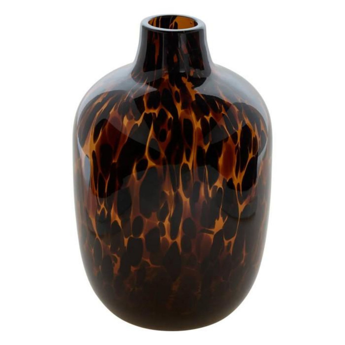 ATMOSPHERA Vase Léopard en Verre  Roen  25cm Ambre