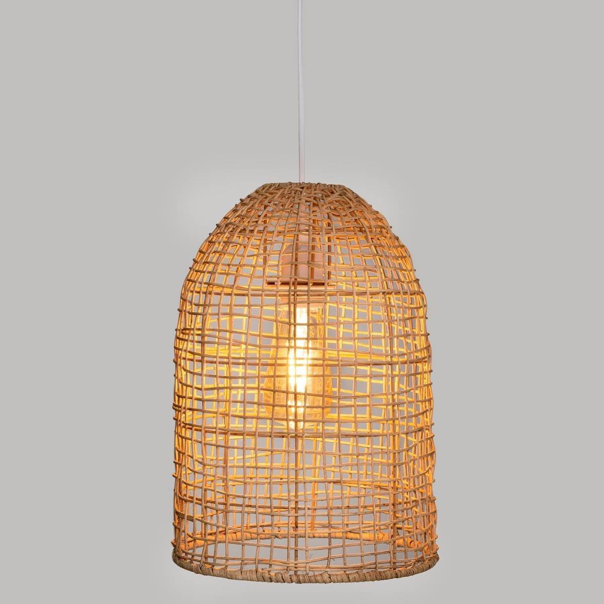 Voir la diapositive 2 : ATMOSPHERA Lampe suspension en rotin  karla  34cm beige