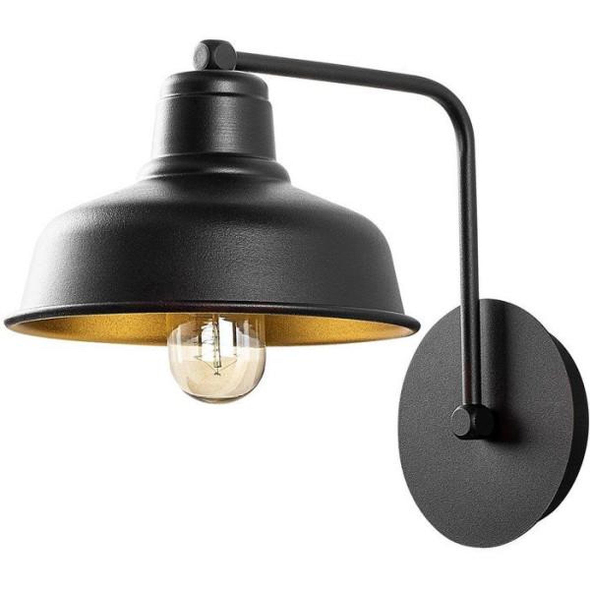 MARKET24 Applique murale black - métal noir - style industriel - décorative