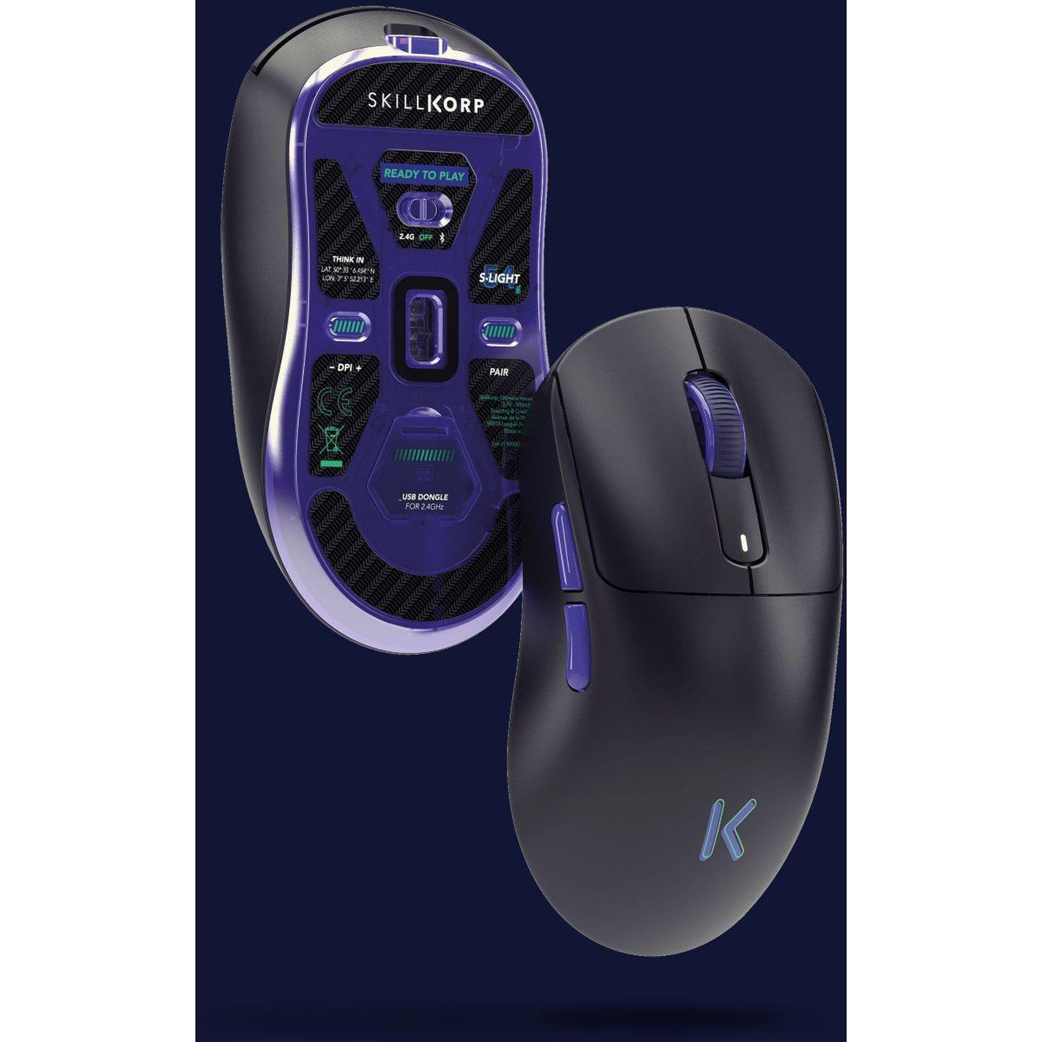 Voir la diapositive 3 : SKILLKORP Souris gamer sans fil m20 noir ultimate 1k