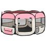 Voir la diapositive 2 : VIDAXL Parc pliable pour chien avec sac de transport Rose 145x145x61cm