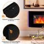 Voir la diapositive 5 : HOMCOM Cheminée électrique murale éclairages latéraux LED design avant-gardiste affichage LED avec télécommande et minuterie 900/1800 W luminosité réglable noir