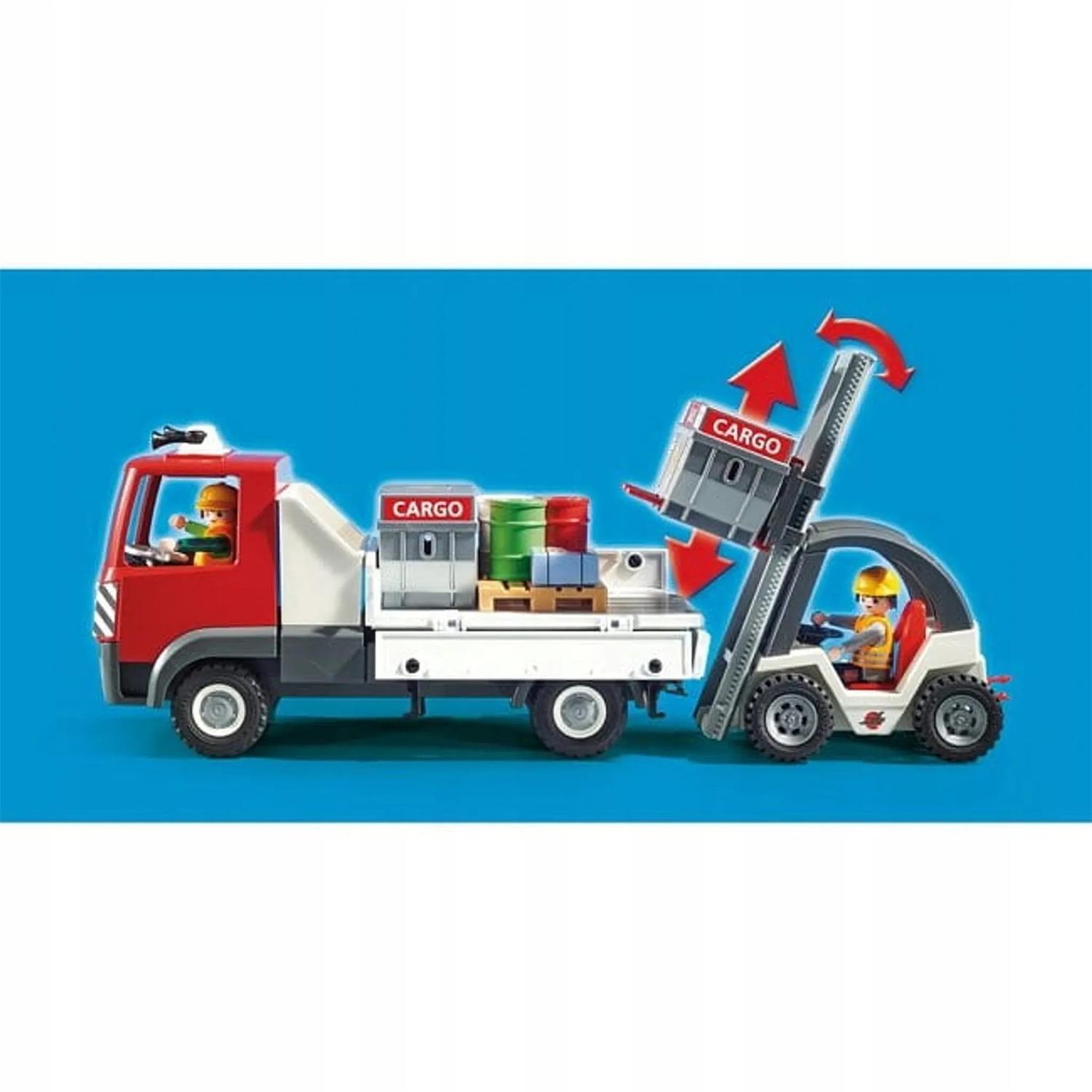 Voir la diapositive 2 : PLAYMOBIL Kit de mégapole cargo avec support de fourche et coffre à conteneur