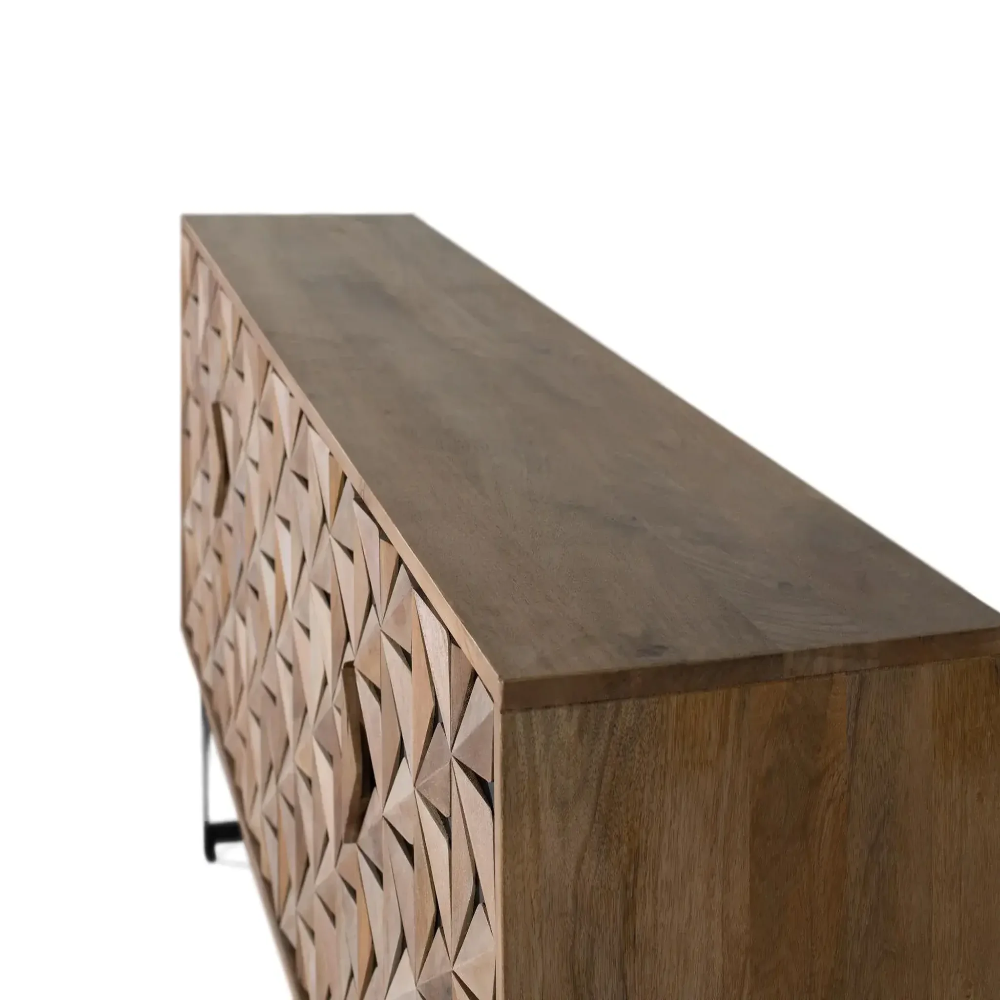 Voir la diapositive 2 : GINER Y COLOMER SL Buffet en bois de manguier 177cm style contemporain géométrique
