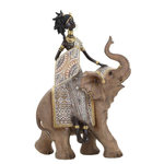 Paris Prix Statuette Déco Femme sur Éléphant  Tribal Masai  32cm Multicolore
